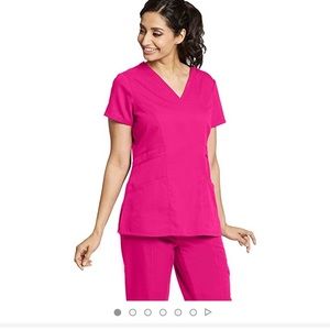 Greys Anatomy 3 pocket scrub top XL raspberry